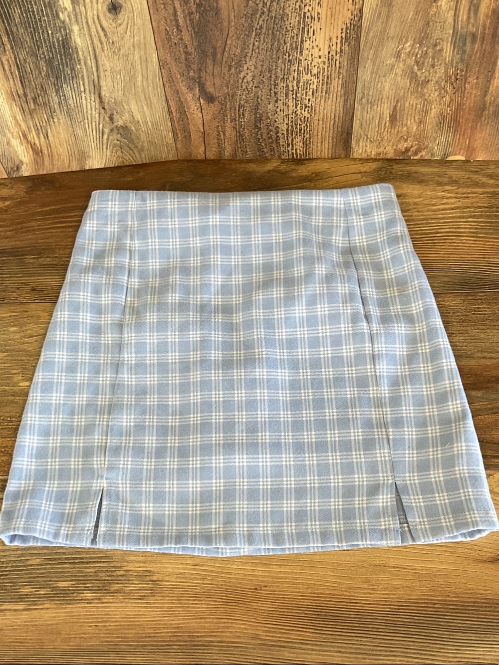 Shein Light Blue Plaid Mini Skirt S 928A